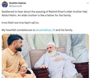 Watch: Pakistan team pays tribute as Rashid Khan mourns elder brother’s death