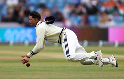 Yashasvi Jaiswal in action during the Test match.