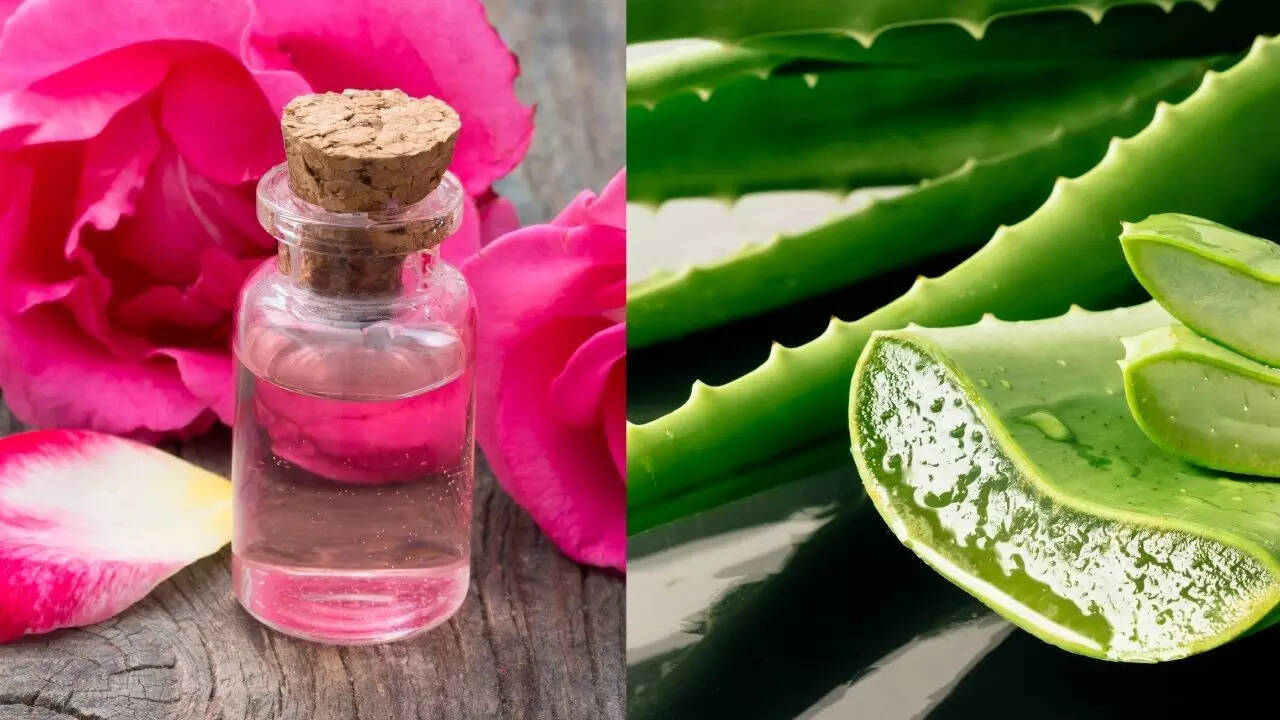 Rose water and aloevera mist